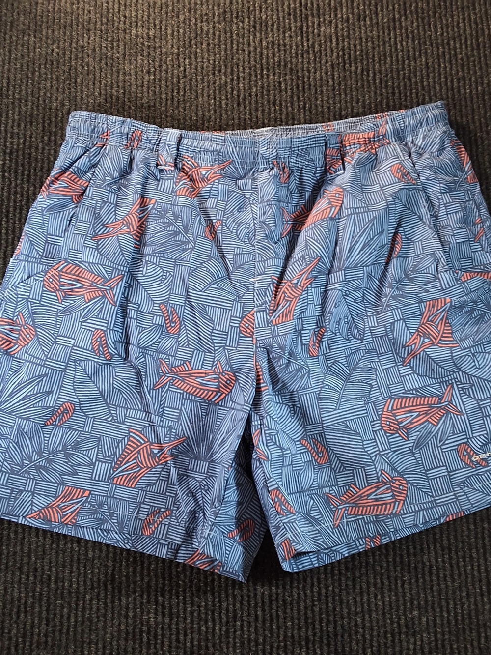 Columbia Blue Swim Trunks with Coral Accent sz m